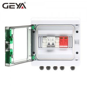 GEYA Solar PV DC Combiner Box 1in-1out 550VDC 15A Fuse SPD 2P Breaker Pre-Wired GYPV/1-1
