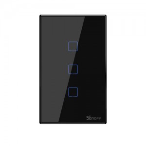 Sonoff Smart Light Switch WiFi RF433 T3US3C 3 Gang Black
