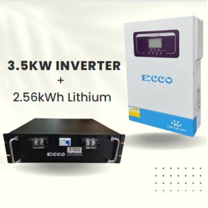 ECCO 3.5kW Hybrid Inverter + 2.56kWh Lithium Battery Loadshedding Backup Combo