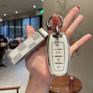 Car Key Remote Cover for GWM Haval H6 Jolion Remote - White TPU with Carry Strap