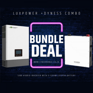 LuxPower 5kW Hybrid Inverter + 5.12kWh Dyness LiFePO4 Battery Loadshedding Backup Combo