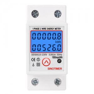 SINOTIMER Electricity Energy Meter Single Phase Rail Consumption Reset DDS6619-526L-2
