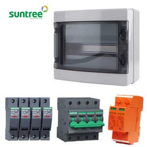 Suntree DIY 2in-1out 1000V DC Solar PV Combiner Box Kit - Fuse Holder + SPD + 63A 4P Breaker + 12 Way DB